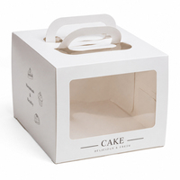 XJY Logo personnalisé imprimé de qualité alimentaire blanc carton papier anniversaire fenêtre transparente cadeau pâtisserie gâteau boîte