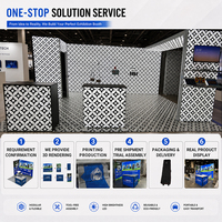 Stand d'exposition modulaire flexible pour le marketing, avec caisson lumineux SEG, base renforcée, transport facile