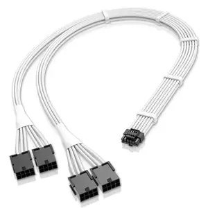 Kabel ekstensi upHere ATX 3.0 PSU Gen PCI-E 5.0 kabel ekstensi GPU GeForce RTX 4090Ti PCIe Gen 5 12VHPWR konektor 16P sampai 8Pin * 4