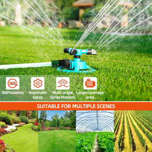 Aspersores de Riego para Jardín, Rociador de Agua Giratorio de 360 Grados, 3 Boquillas, Herramientas de Riego para Jardín, Riego de Césped - Product Image 4