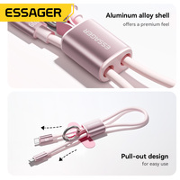 ESSAGER ES-X83 2 en 1, Cable de Datos USB C a USB C de 3A PD 60W para Laptop y Teléfono, Carga Rápida, con Cordón de Silicona, para iPhone y Samsung
