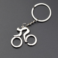 Porte-clés léger en alliage de zinc avec impression UV 3D, motif mini VTT vintage et dessin animé, cadeau unique pour les amateurs de vélo