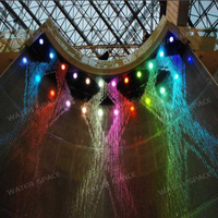 Fontaine à eau LED à économie d'énergie, en acier inoxydable, intérieure et extérieure, télécommande, rideau d'eau moderne, patio