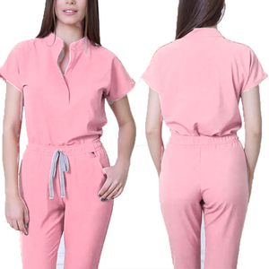 <span class=keywords><strong>Scrub</strong></span> medico all'ingrosso grigio anatomico manica corta da donna set di <span class=keywords><strong>Scrub</strong></span> medico della clinica odontoiatrica medici vestiti chirurgici - Product Image 4