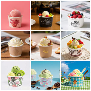 Tùy Chỉnh 6Oz 8Oz 12Oz Dùng Một Lần <span class=keywords><strong>Ice</strong></span> <span class=keywords><strong>Cream</strong></span> Bao Bì Đông Lạnh Sữa Chua Container Bát Trắng Kraft Cốc Giấy Cho Nhà Hàng Takeaway - Product Image 3