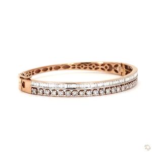 Bracelet tennis en or, argent et or rose pour femmes, bijoux en diamants de qualité supérieure, accessoire de poignet élégant et confortable - Product Image 1
