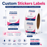 Étiquettes autocollantes en rouleau pour sérum en poudre lyophilisée, logo personnalisé imprimé, vinyle imperméable résistant aux basses températures, pour flacons en verre de 3 ml et 10 ml