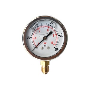 Manomètre à fond plat en acier inoxydable, rempli de glycérine, avec anneau serti NT-PG, numérique, résistant à la corrosion - Product Image 5
