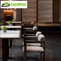 Ensemble de mobilier de restaurant de style boutique, table et chaises de loisirs, ensemble moderne pour espace repas extérieur commercial, plateau en pierre, 4 places