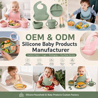 Ensemble de vaisselle multifonctionnel pour bébé YMS, 6 pièces, ensemble d'alimentation pour bébé en silicone, assiette, bavoir, bol, cuillère, fourchette, tasse