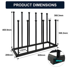 JH-Mech Holding 6 Paar Tall Boot Storage Organizer Abnehmbarer freistehender Metall Black Boot Stand - Product Image 2