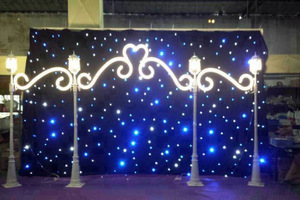 ผ้าม่านรูปดาว LED ม่านแสงสีฟ้าและสีขาวพื้นหลังเวทีแต่งงาน - Product Image 4