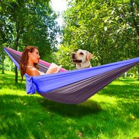 Hamac de camping en nylon 210T avec logo personnalisé, sangles d'attache aux arbres, pliable, mobilier d'extérieur pour la plage, les voyages, la randonnée, garantie de 2 ans