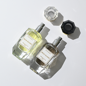 2025 nóng bán 50ml chai nước hoa thủy tinh thiết kế sang trọng chai nước hoa hình đa giác với nắp hình kim cương đáy dày - Product Image 5