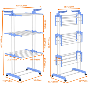 New Model Fashion Stainless Steel <b>Clothes</b> Drying Foldable Towel <b>Rack</b> Indoor Multi-Functional Organizer <b>Clothes</b> Drying <b>Rack</b> - Product Image 4