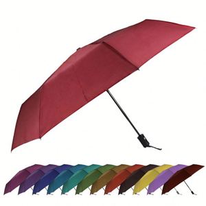 Parapluie pliable double couche de haute qualité, pliable en 3 sections, pare-soleil, coupe-vent, protection UV, avec impression de logo - Product Image 2