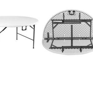 Nóng bán Trắng HDPE nhựa tròn bên bảng gấp thiết kế cho tiệc ngoài trời đám cưới và ăn uống-Nhà máy Trung Quốc trực tiếp - Product Image 2