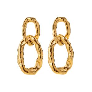 ต่างหูแบบวงแหวนคู่สไตล์เรโทรสุดเท่ ปี 2025 ต่างหูวงกลมเรขาคณิตเรียบง่ายแบบใหม่ที่สามารถปรับแต่งได้ - Product Image 1