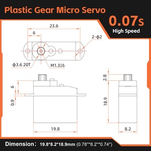 Servo Micro Ultra Kpower P0025, Motore Senza Nucleo ad Alta Velocità 0.07s, Servo Nano 2.5g per Aeromodelli RC - Product Image 5