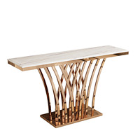 Table de console luxueuse en acier inoxydable Table de séparation de luxe légère Table de rangement de couloir d'entrée Simple moderne