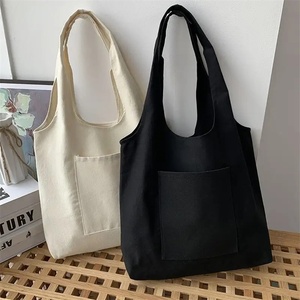 Reutilizable Eco algodón tela Shopper <span class=keywords><strong>libros</strong></span> lona chaleco bolsa <span class=keywords><strong>de</strong></span> compras mujeres estudiante comestibles lona bolsa con bolsillo - Product Image 3