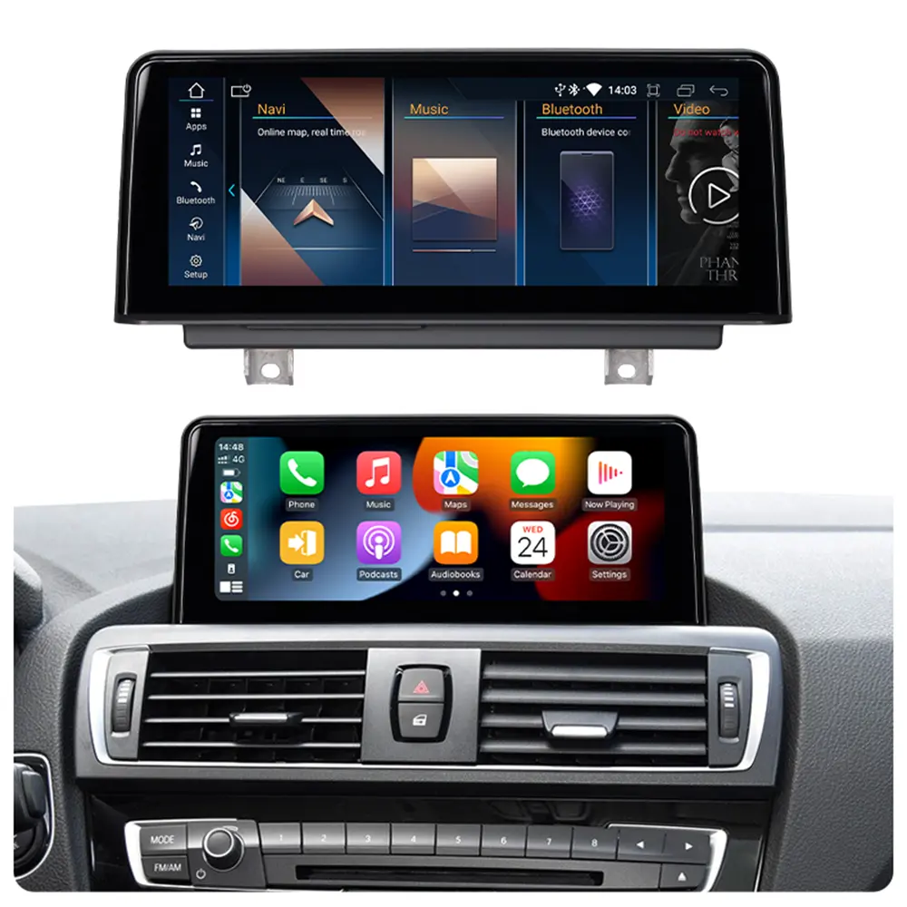Rádio para carro RoadNavi Android 13 Carplay sem fio Android GPS Navi reprodutor multimídia para BMW Série 1