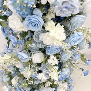 DKB nouveau rouge soie artificielle Rose toile de fond mariage arc fleur décor pour fête de famille - Product Image 6