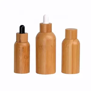 bamboo essential oil bottles 100ml 50ml 30ml 20 ml 15ml 10ml bamboo dropper bottle inner glass outside bamboo bottles