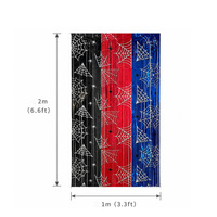 Rideau à franges en PET pour Halloween 1x2m, toile d'araignée noire, rouge, bleue, rideau à franges en feuille métallisée, décoration de fond de fête