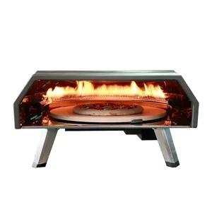 NEUER kommerzieller italienischer Outdoor-Gasgrill tragbarer Mini-Holzofen mit Gas und Holzkohle für Pizza BBQ Ofen zur Küche kochen
