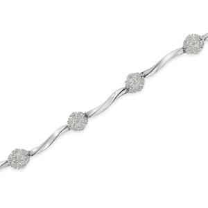 . Bracciale Tennis a grappolo in 1.0 Cttw in argento 925 Sterling - Product Image 5