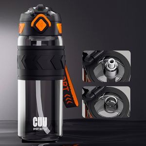 Bouteille d'eau de sport classique <span class=keywords><strong>Cuu</strong></span> 600 ml/800 ml sans BPA, étanche, en Tritan givré, avec couvercle à rabat et sangle, pour adultes - Product Image 2
