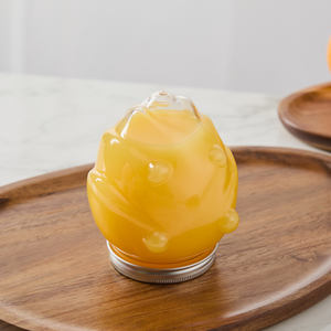 Botellas de Plástico Transparente para Beber Jugo de 300 ml y 350 ml, Botella de Leche y Té con Forma de Fruta, Boca Ancha, Linda, con Tapa y Pajita - Product Image 6