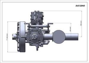 Moteur de drone DLE120HD 7,2 kW, générateur hybride refroidi par eau, kit électrique à essence - Product Image 4
