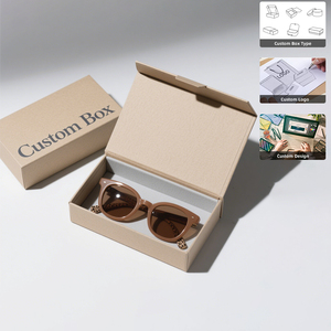 Full Color Printing Brown Cardboard Sunglasses Packaging <b>Box</b> with Insert Custom Logo Lid and Base Optical Frames <b>Box</b> - Product Image 2