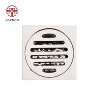 JOYHOO Couvercle de drain de sol Carré Carrelage Insert Egouttoir de sol Douche à débit rapide Carton en acier inoxydable 304 Argent Salle de bain 100mm