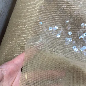 Latest Nude Full Sequins Haute Couture Dress Fabric