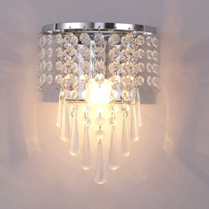 Applique da Parete in Acciaio Inox Stile Art Deco con Cristalli, Lampada <span class=keywords><strong>LED</strong></span> di Lusso Nordica per Soggiorno - Product Image 3