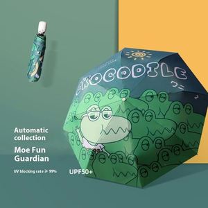 Parapluie pliable entièrement automatique anti-rebond pour enfants, léger, motif dessin animé pour garçons et filles, publicité personnalisée - Product Image 4