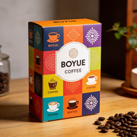 Boîtes à café rigides en papier avec revêtement UV personnalisé en gros, avec laminage mat, gaufrage et feuille d'or pour un emballage élégant de grains de café