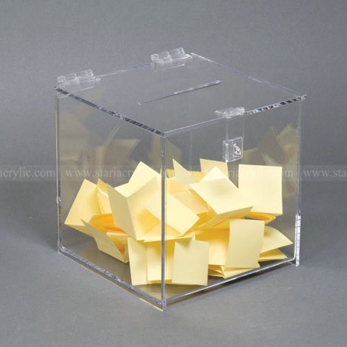 Cube transparent Acrylique Boîtes à Suggestions Acrylique En Forme de Cube Boîte de Don, Acheter Noir Urne Acrylique