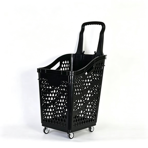 340L Heavy Load Supermarket Shopping <b>Cart</b> Wire Mesh Large Capacity Silent Swivel Wheels Grocery Retail <b>Rolling</b> Use Set Kit - Product Image 1