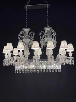 Long lustre en cristal de luxe pour table à manger hôtel villa restaurant lustres de haute qualité lampes suspendues lampe rectangulaire