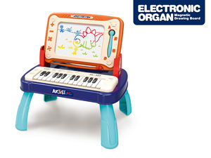 Giocattolo Educativo DWI 3 in 1: Tastiera Elettronica, Piano, Lavagna da Disegno, Tavolo Didattico Musicale per Bambini - Product Image 6