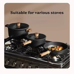 Juego de utensilios de cocina antiadherentes de titanio duradero de 16 piezas con sartén para salsa, cazuela para freír, sin PFOA, listo para inducción - Product Image 4