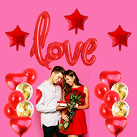 Ballons en latex à motif cœur et étoile rouges et blancs, thème amour, lettres cursives, pour la décoration de la Saint-Valentin – Vente chaude