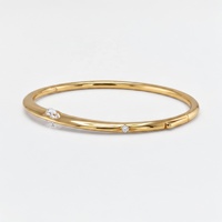 Bracelet jonc flottant en argent sterling 925 plaqué or 18 carats avec zirconiums cubiques
