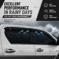 Visera para Ventana con Diseño de Fibra de Carbono y Logotipo GR para Hilux 2016+ Revo Rocco, Deflector Lateral para Ventana de Auto, Protector Contra la Lluvia