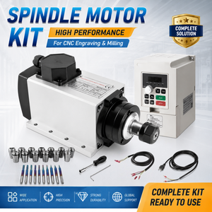 Motor de Husillo Cuadrado Refrigerado por Aire ER20 de 2.2kw 110V/220V 400HZ con Convertidor de Frecuencia para Fresadora CNC, en Oferta - Product Image 1