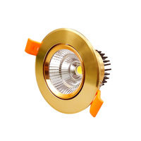Spot LED encastré étanche IP44 Or 9W 12W 3CCT Dimmable COB en aluminium pour salle de bain et projets hôteliers